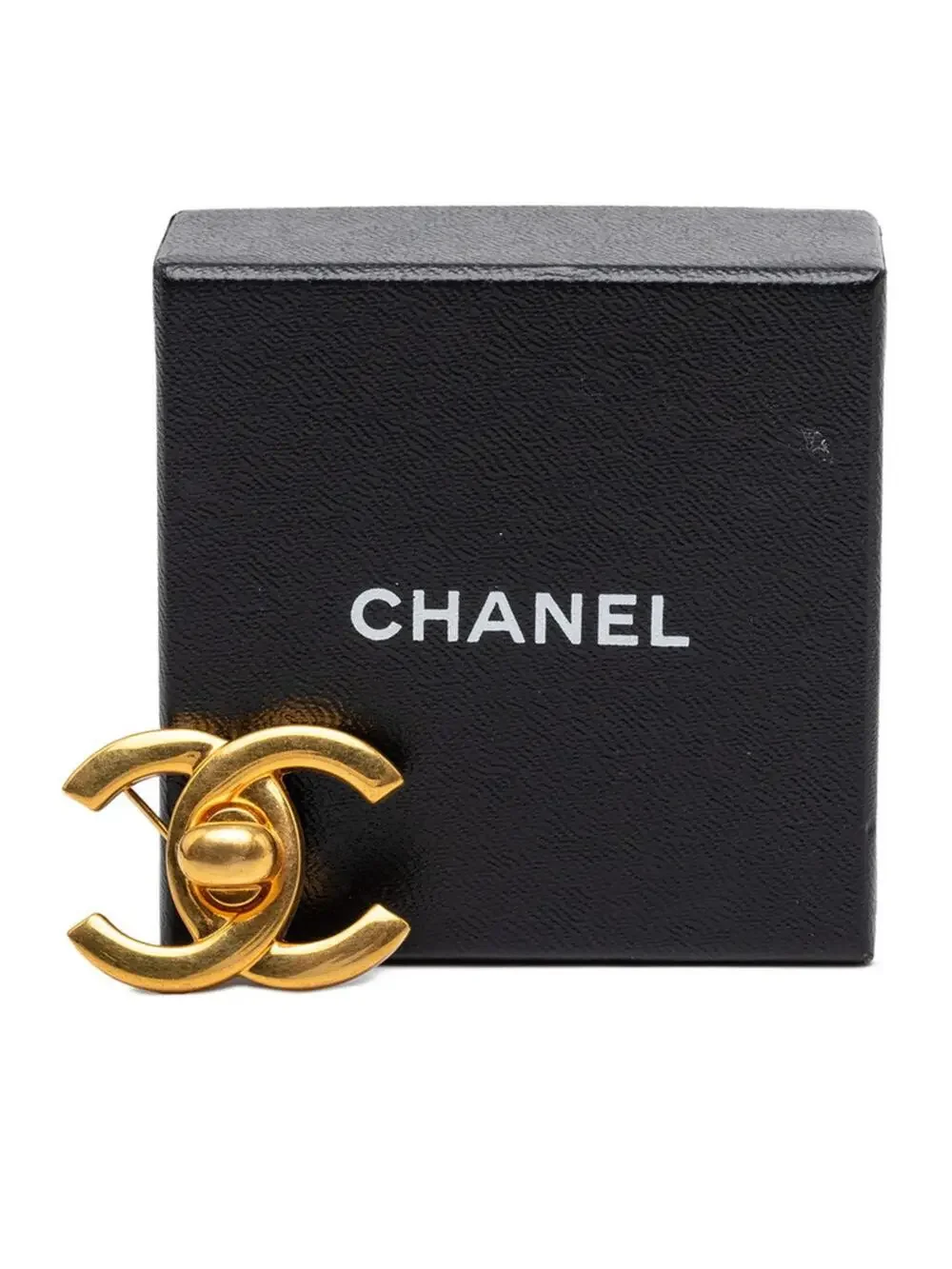 Chanel Cc Logo Turnlock Brooch Metal #287757C10B